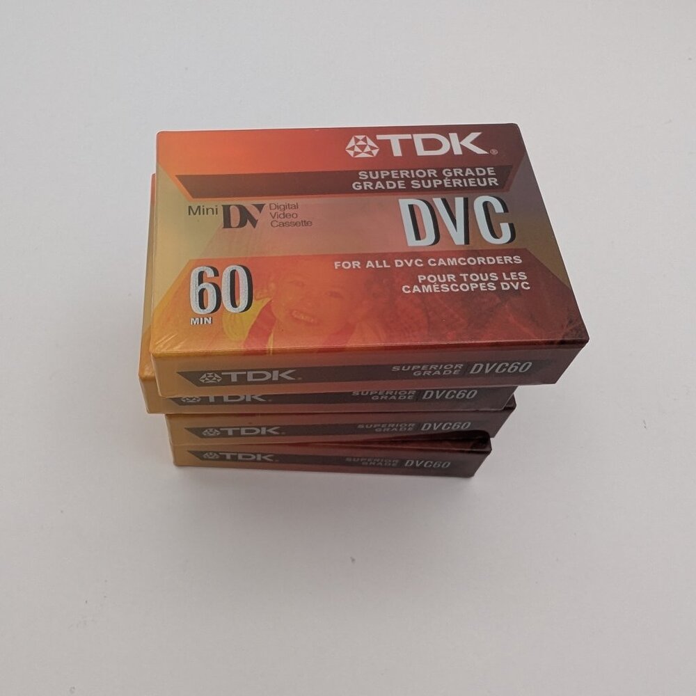 Lot of 4x TDK DVC Digital Video Cassettes 60 Minutes Superior Grade - NEW